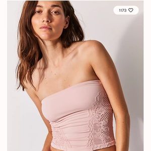 Talk About It Tube Top in Silver Pink